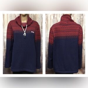 VINEYARD VINES Red/Blue Cozy Turtleneck Sweater